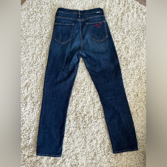 Vintage Mother “made you look” dark wash straight leg denim - Picture 2 of 4